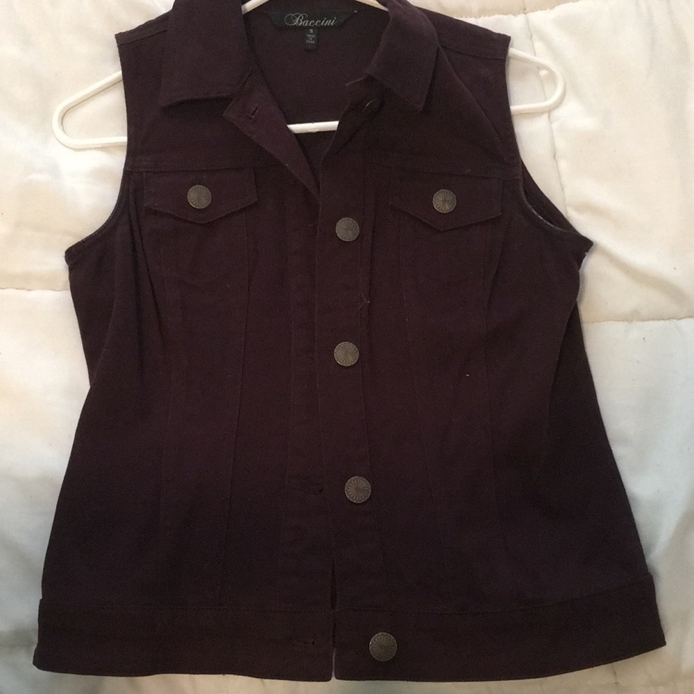 Maroon Denim Vest